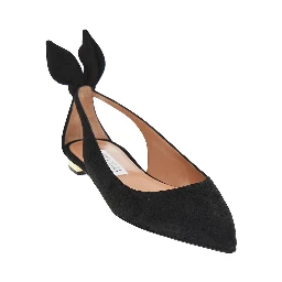'Bow Tie' suede leather ballet flats