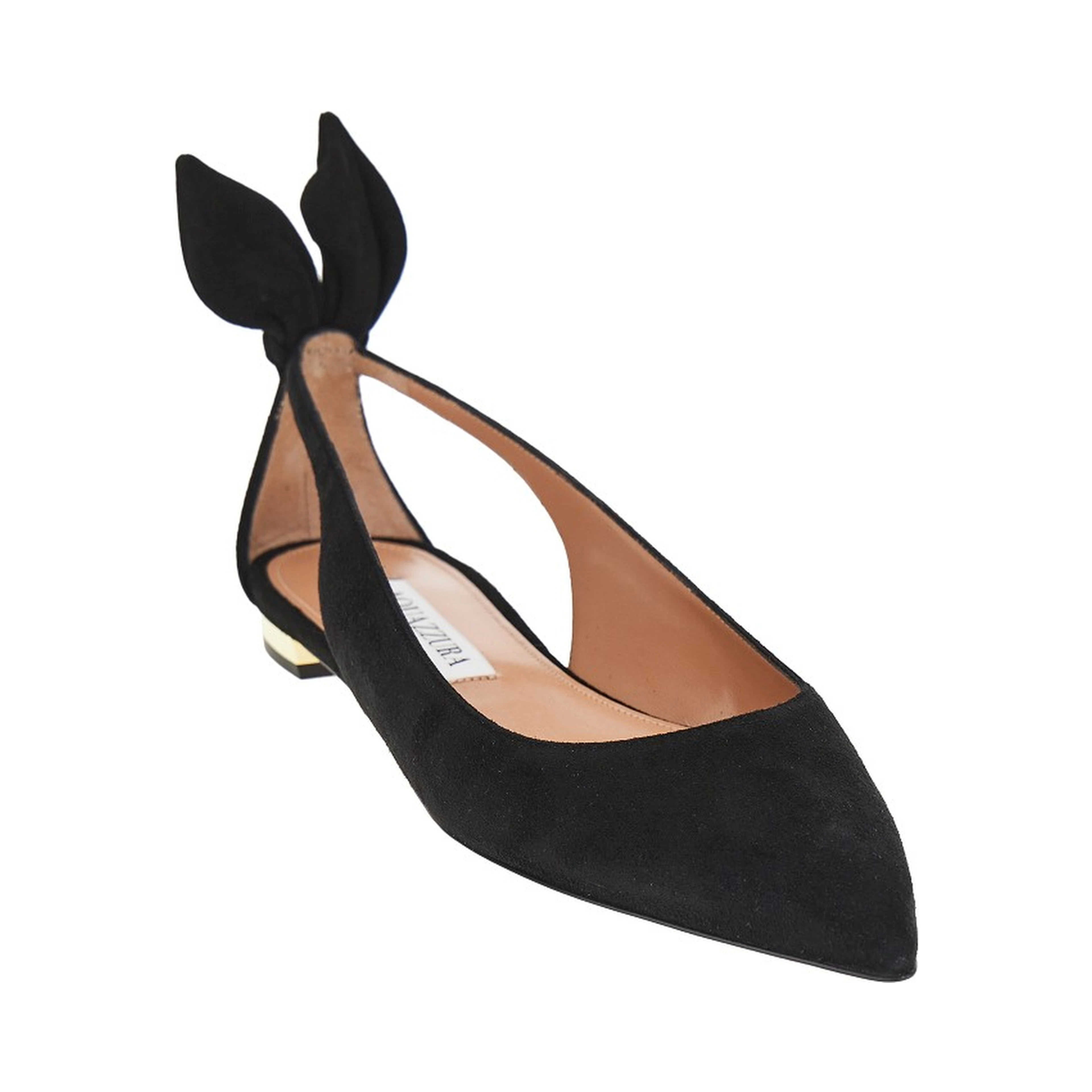 'Bow Tie' suede leather ballet flats