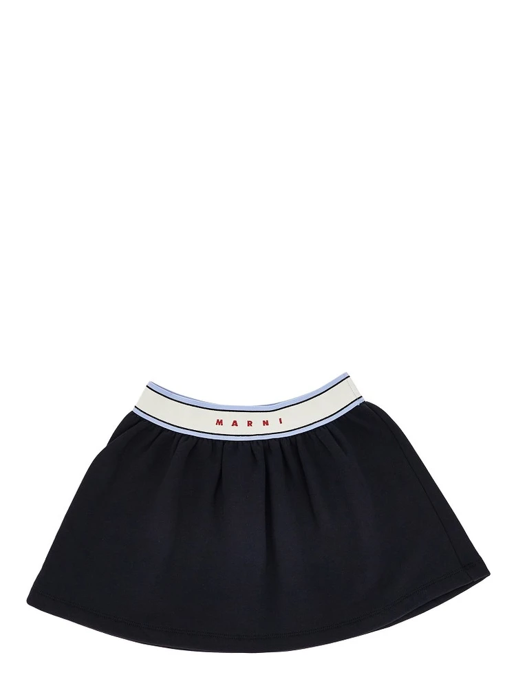 Sweatskirt with elastic logo band
