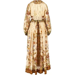 'Indra' cotton and silk long dress