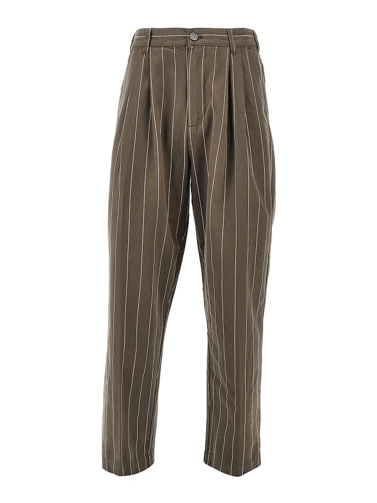 'Foster' pinstriped pants with darts