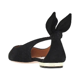 'Bow Tie' suede leather ballet flats