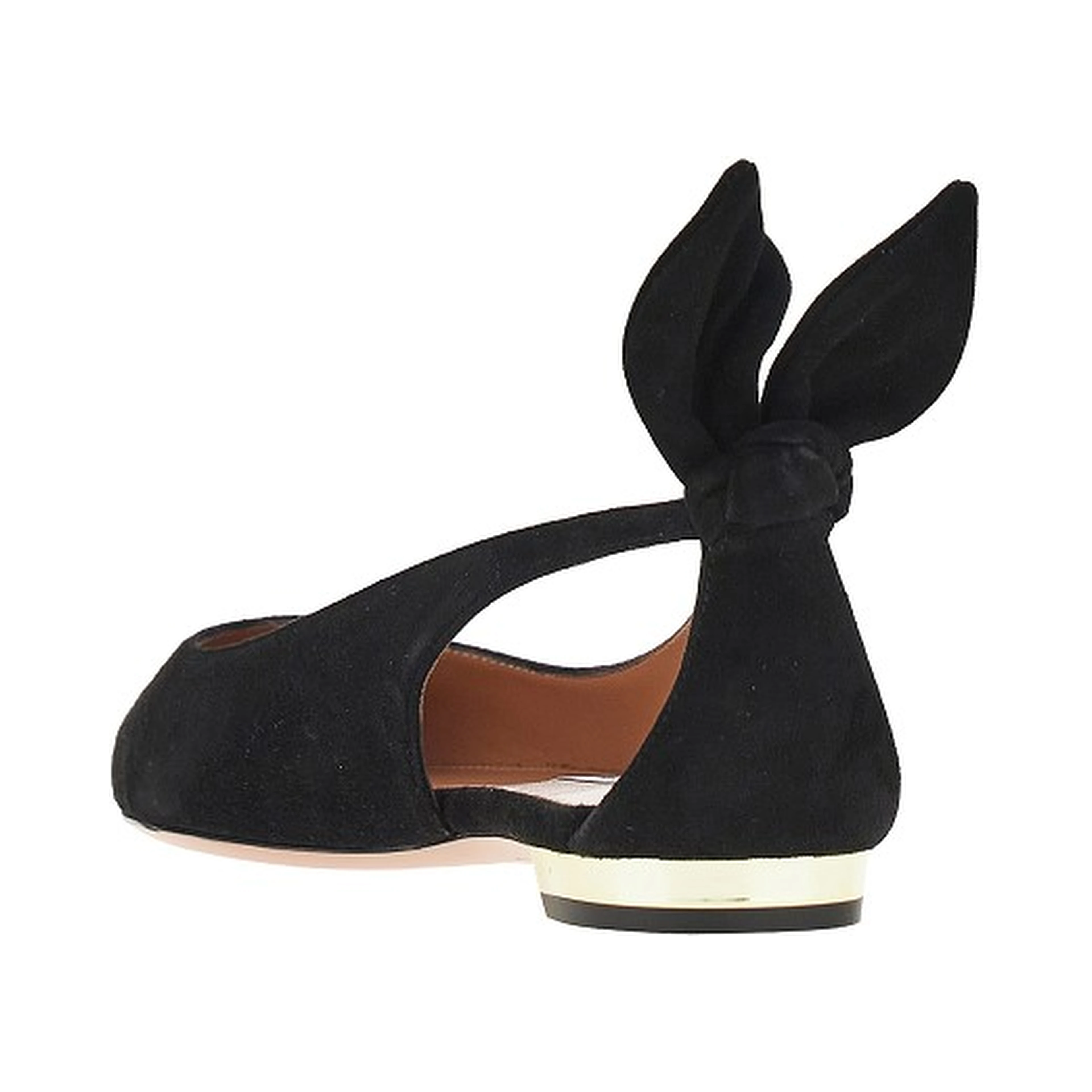 'Bow Tie' suede leather ballet flats