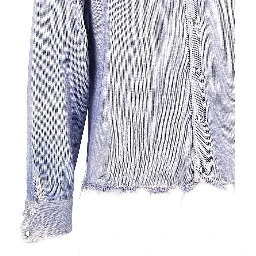 Distressed-effect knitted overshirt