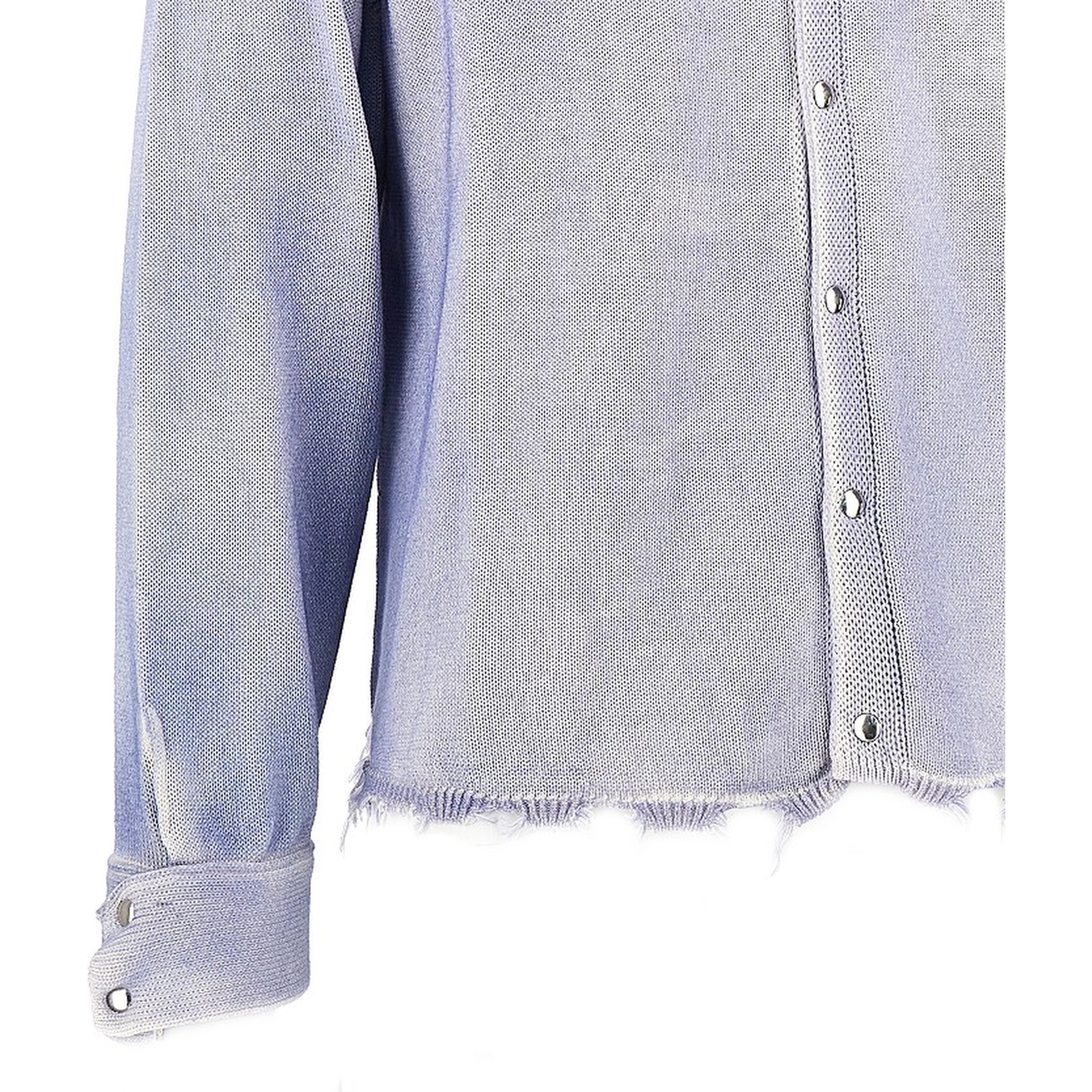 Distressed-effect knitted overshirt