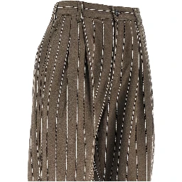 'Foster' pinstriped pants with darts