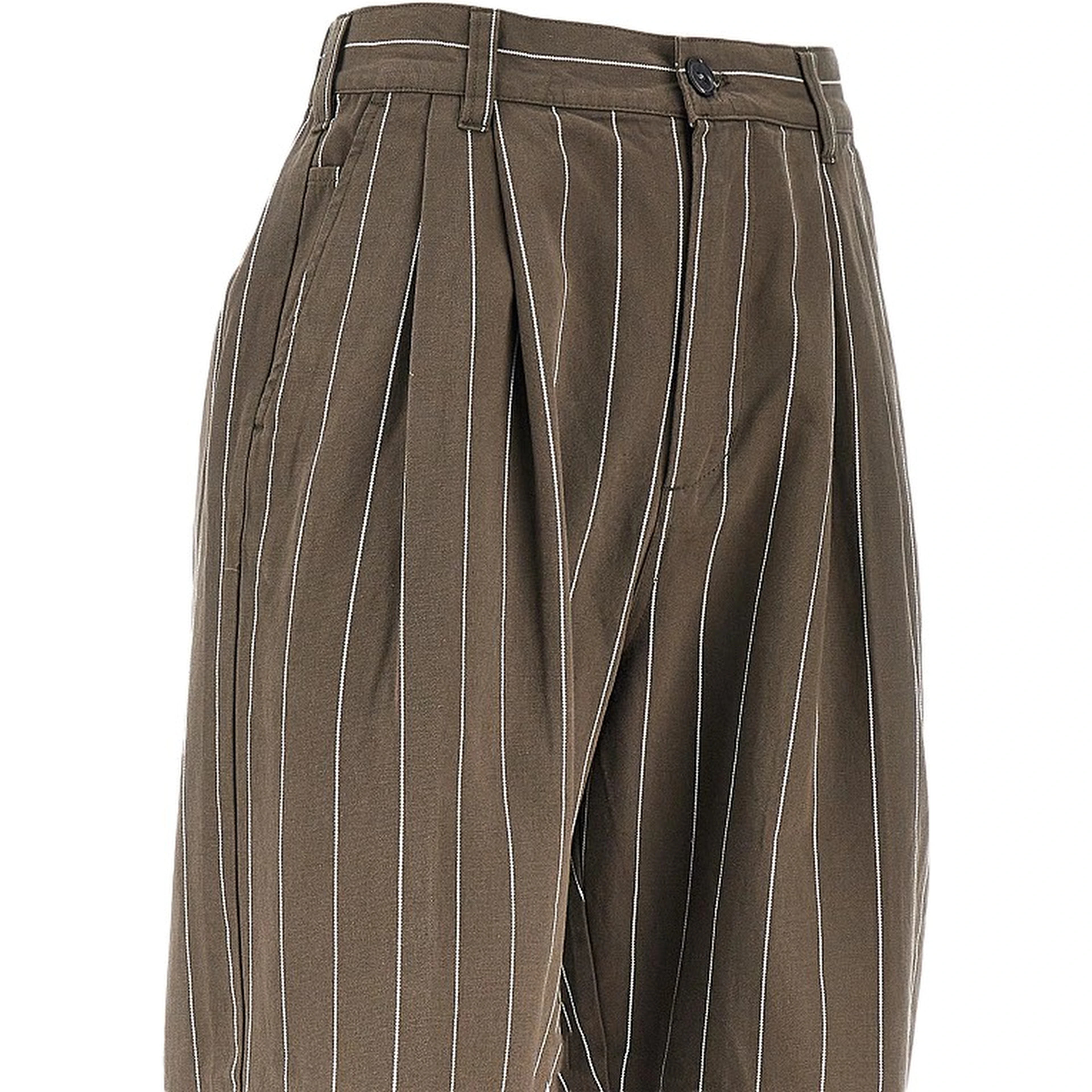 'Foster' pinstriped pants with darts