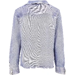 Distressed-effect knitted overshirt