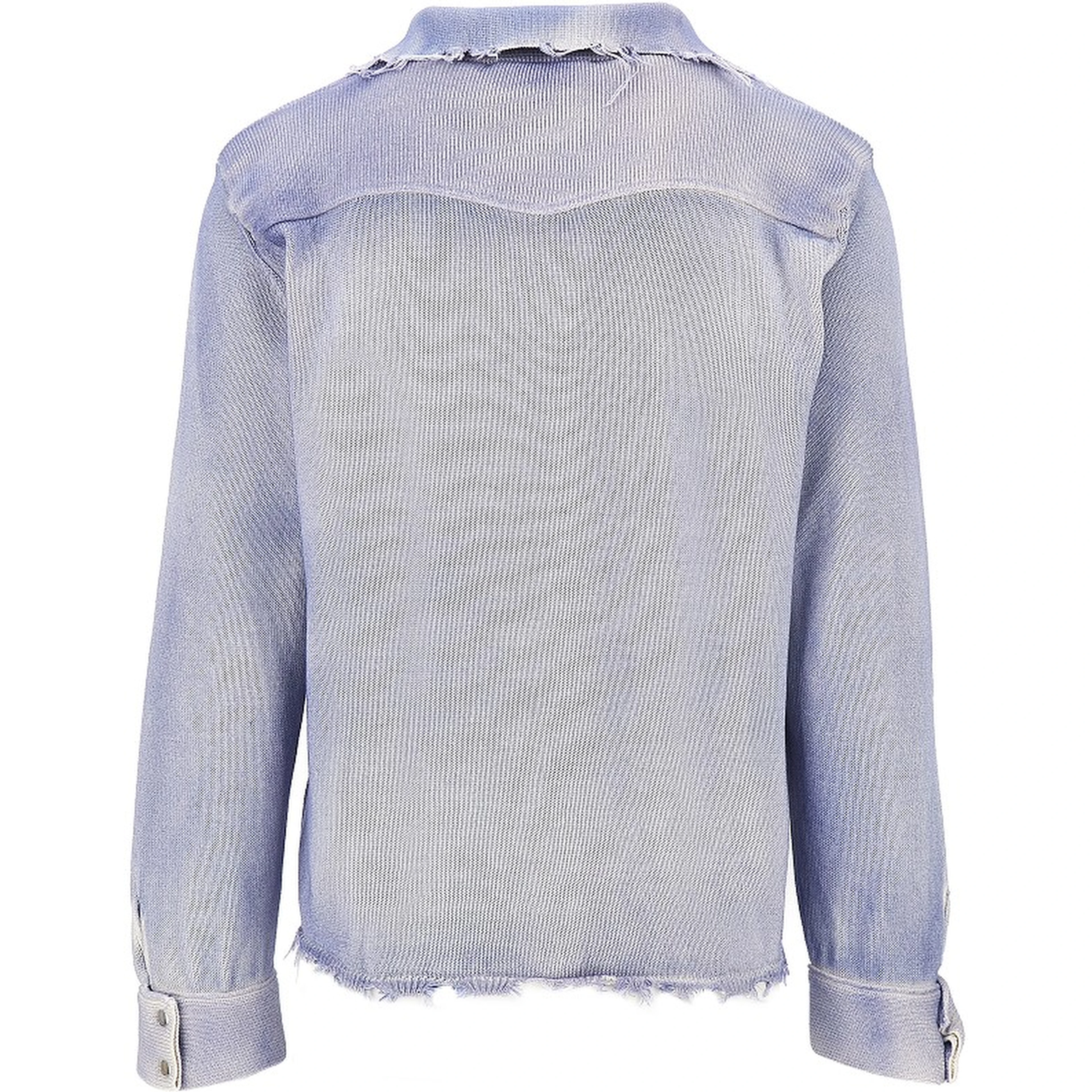Distressed-effect knitted overshirt