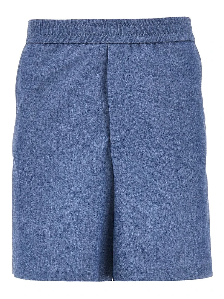 Viscose-blend gabardine bermuda shorts