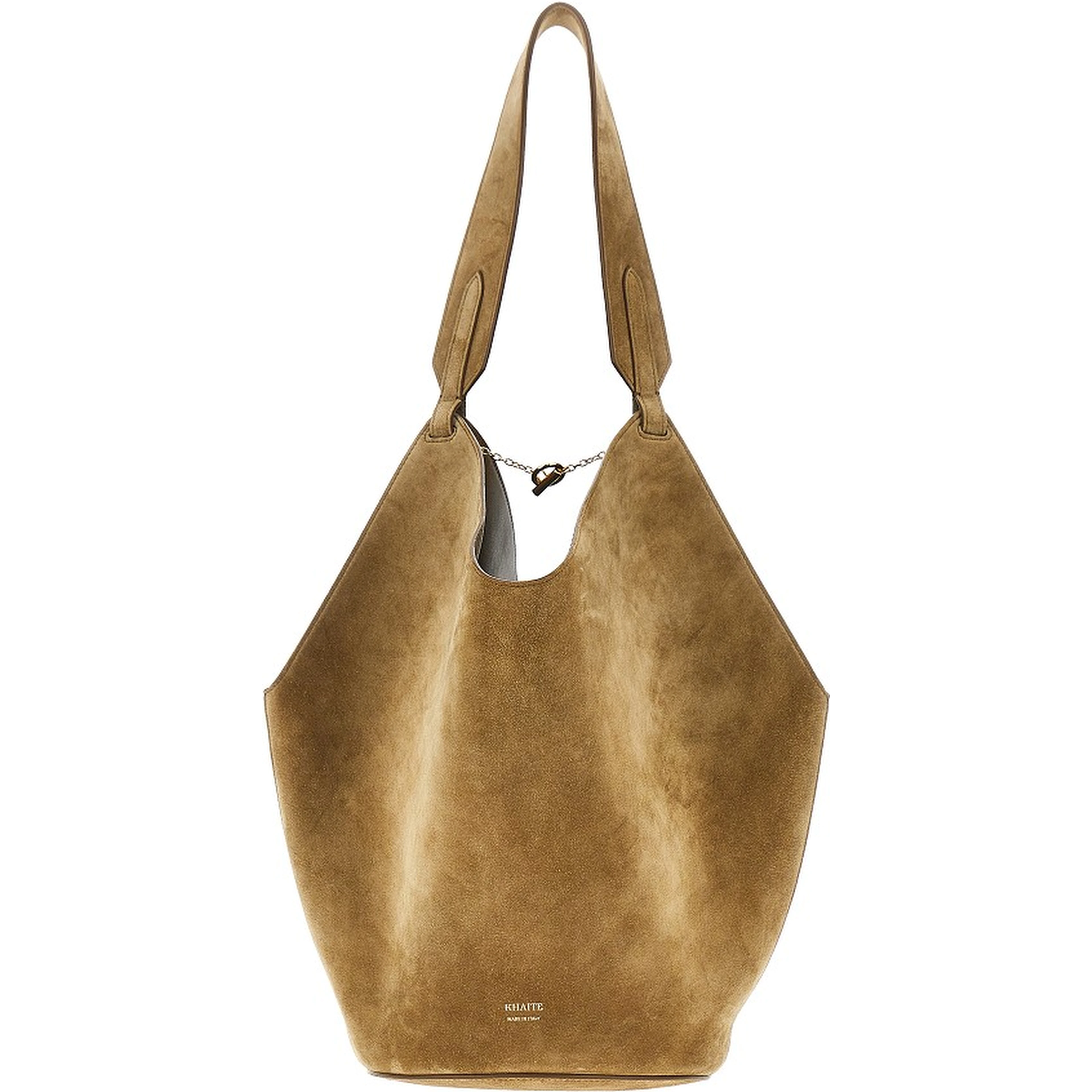 Small suede leather 'Lotus' tote bag