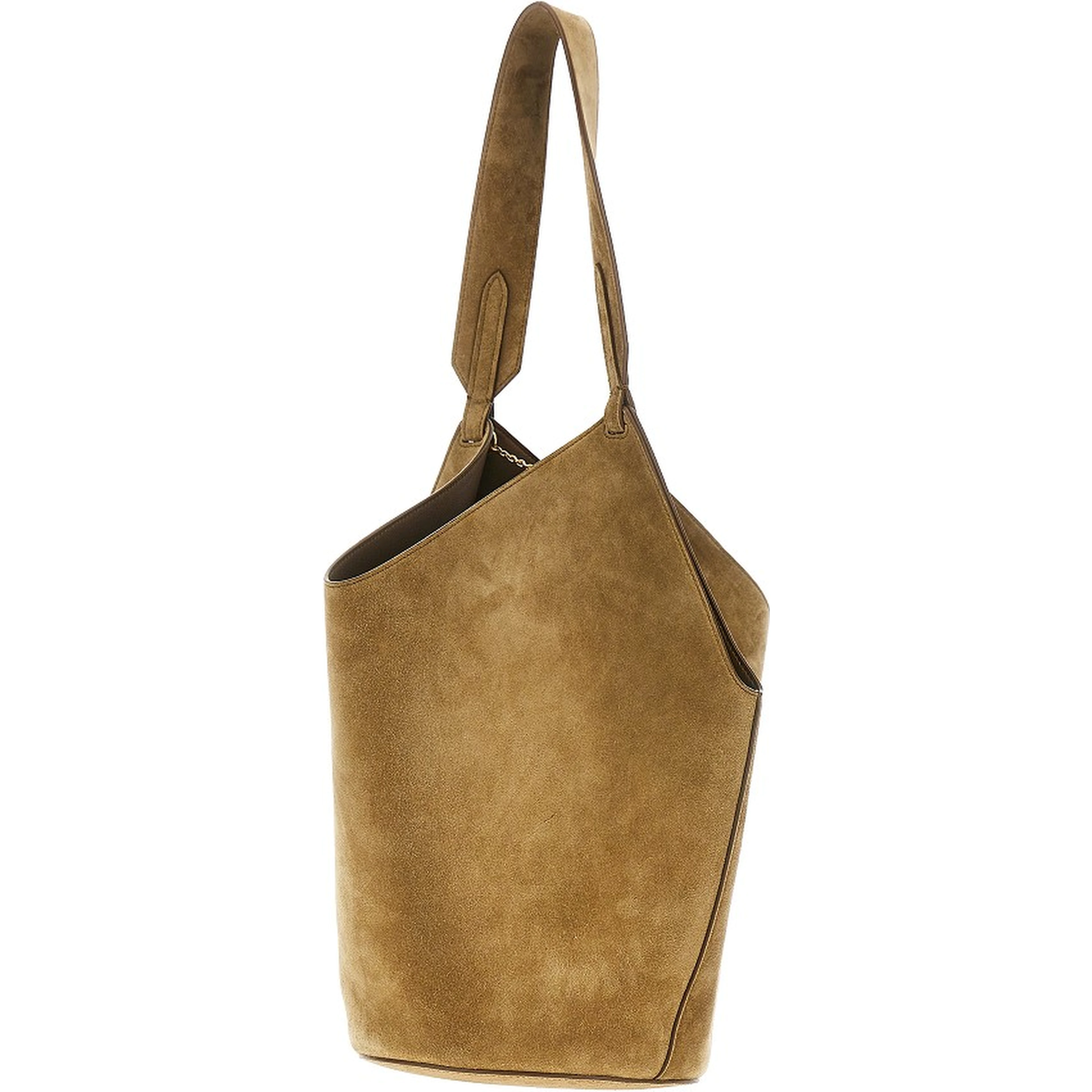 Small suede leather 'Lotus' tote bag