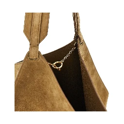 Small suede leather 'Lotus' tote bag