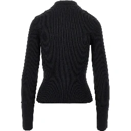 Ribbed knit polo shirt
