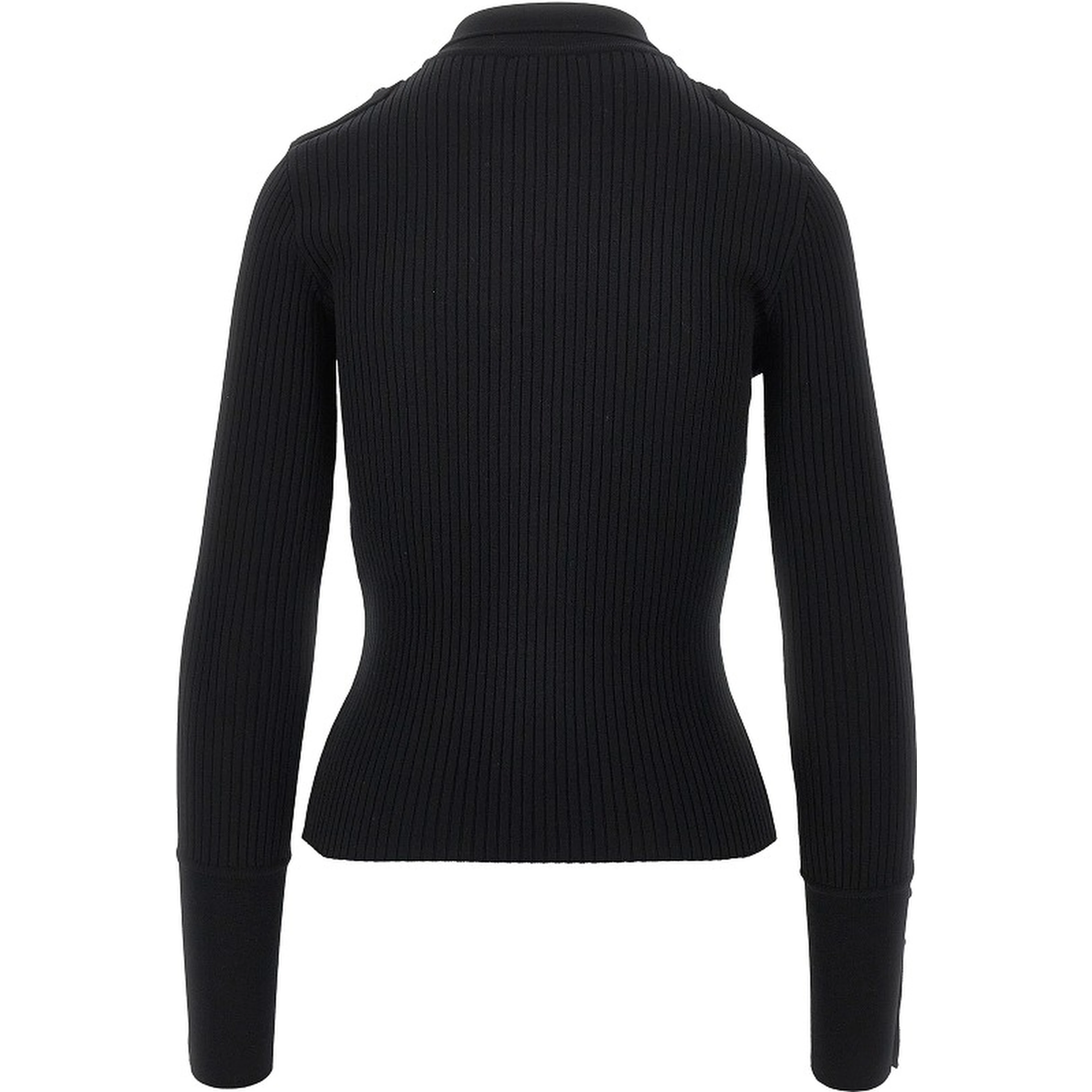 Ribbed knit polo shirt