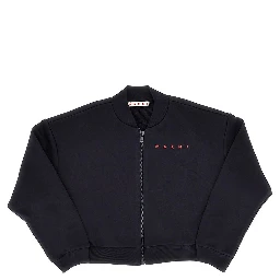 French terry full-zip bomber sweatshirt