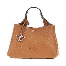 Grained leather micro shopping bag