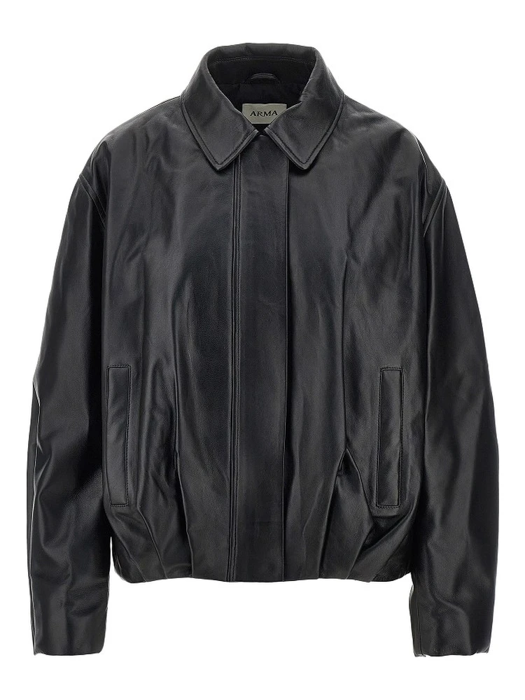 'Melis' leather Aviator jacket