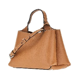 Grained leather micro shopping bag