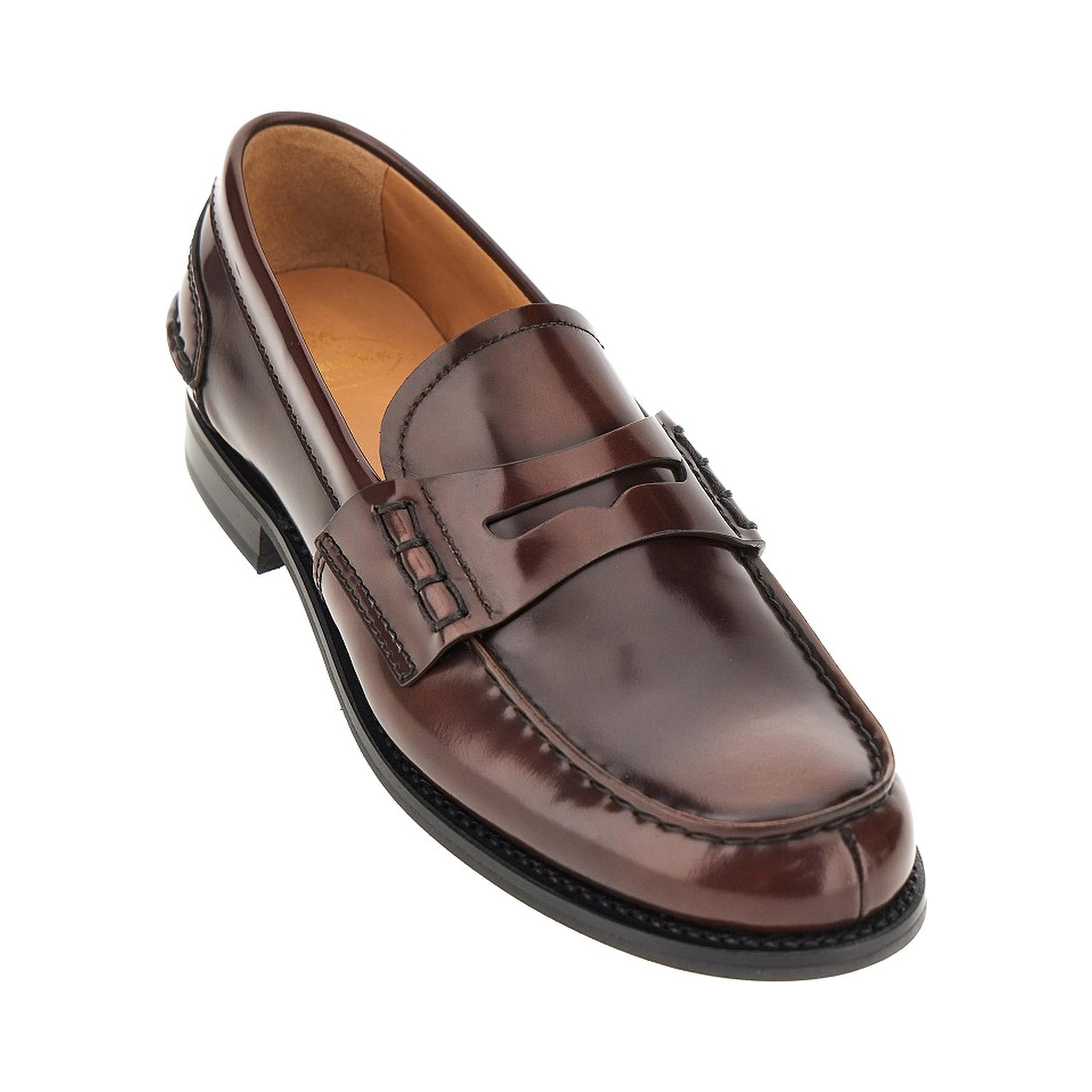 'Pembrey W5' fumé polished leather loafers
