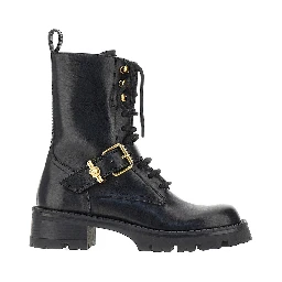 Leather boots with Medusa detail