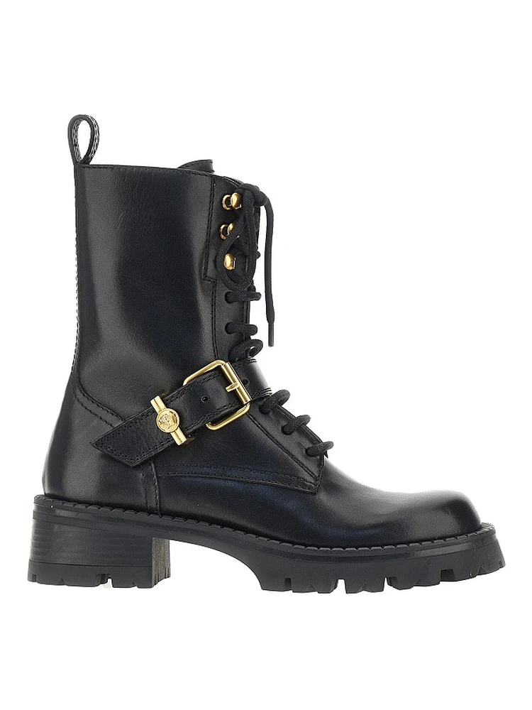 Leather boots with Medusa detail
