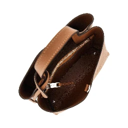 Grained leather micro shopping bag
