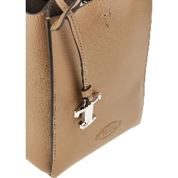 Grained leather micro tote bag