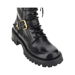 Leather boots with Medusa detail