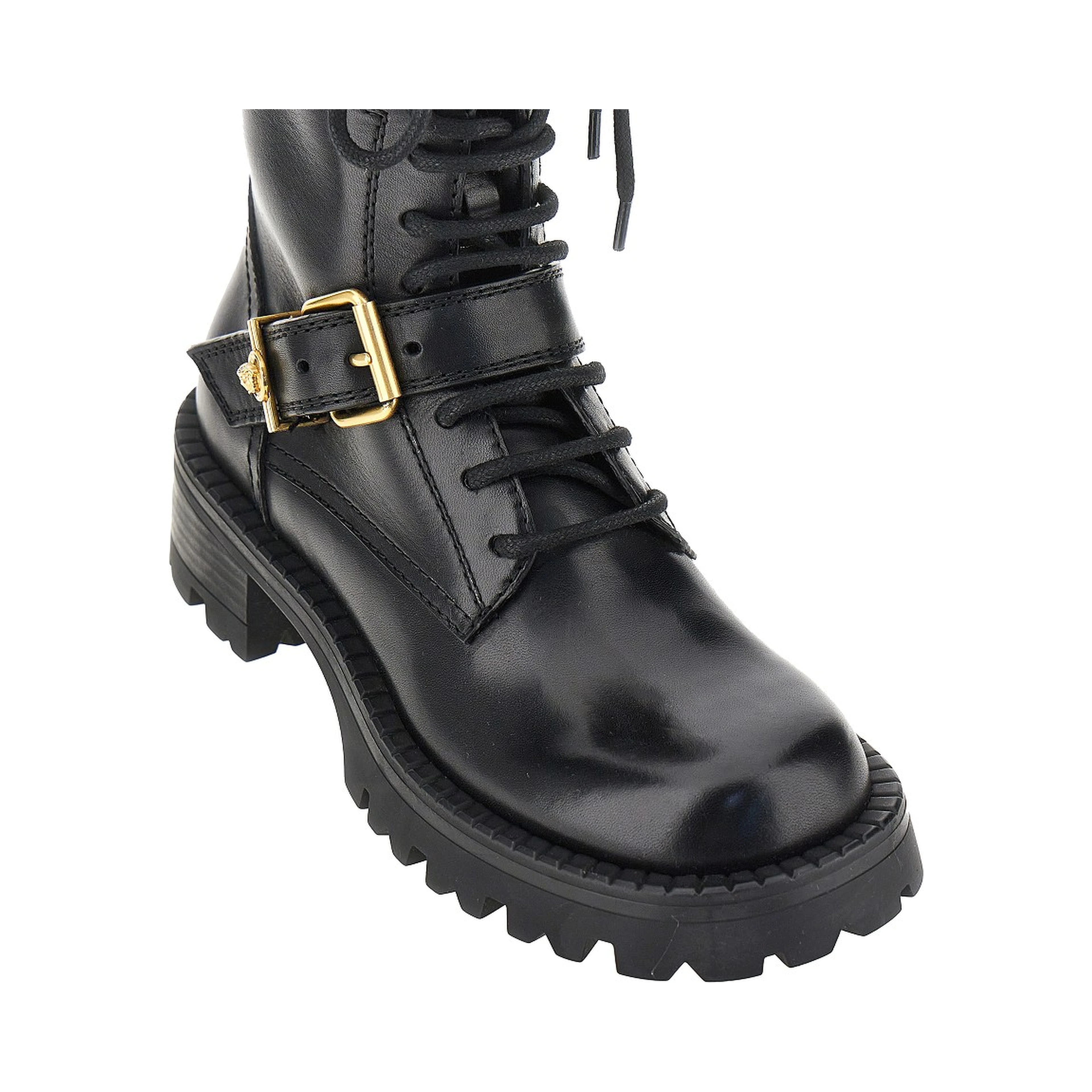 Leather boots with Medusa detail