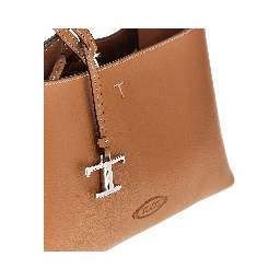 Grained leather micro shopping bag