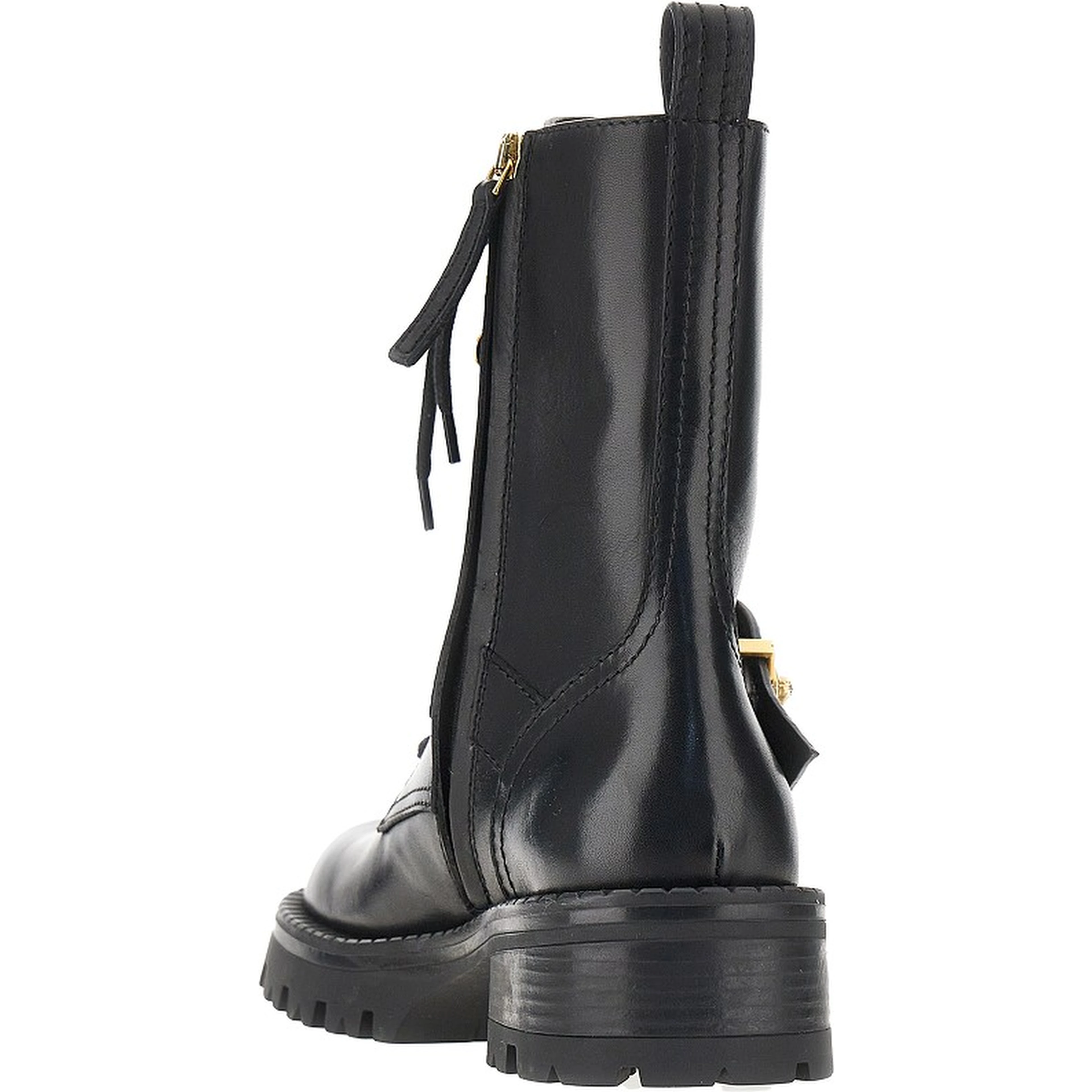 Leather boots with Medusa detail