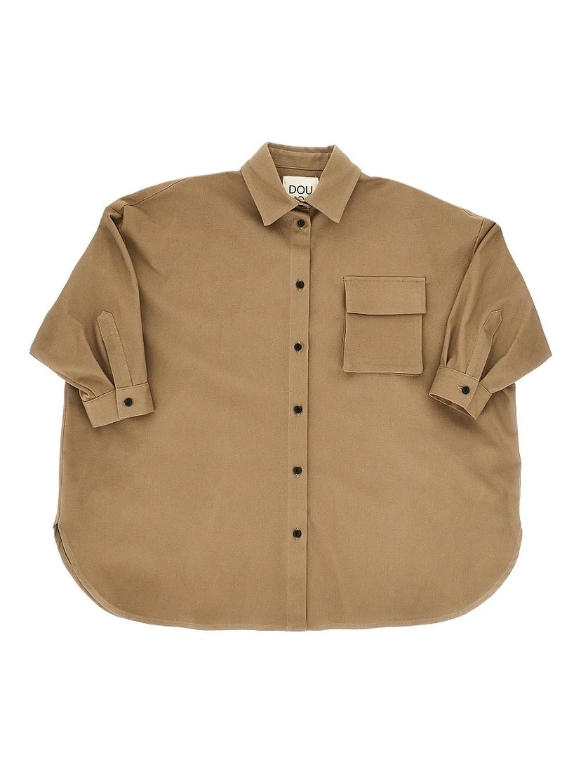 Twill mini shirt dress