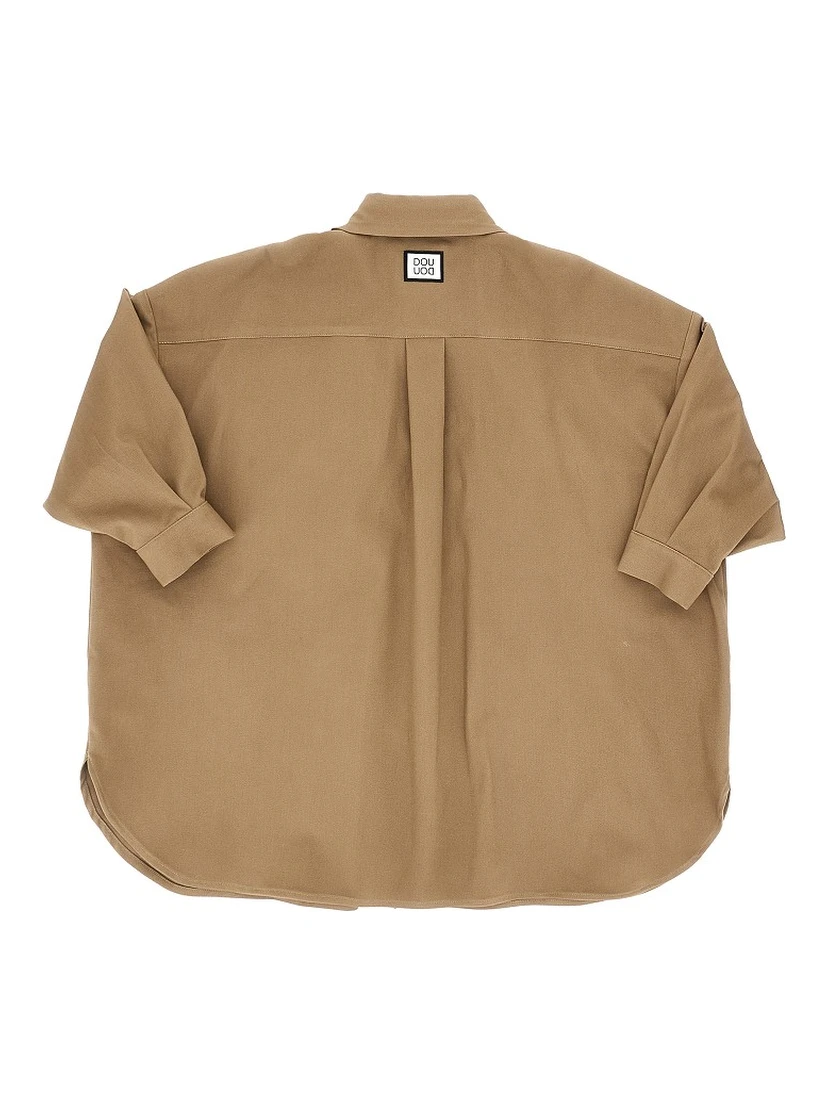 Twill mini shirt dress