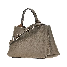 Grained leather micro shopping bag