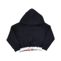 Cropped hoodie with branded elastic band