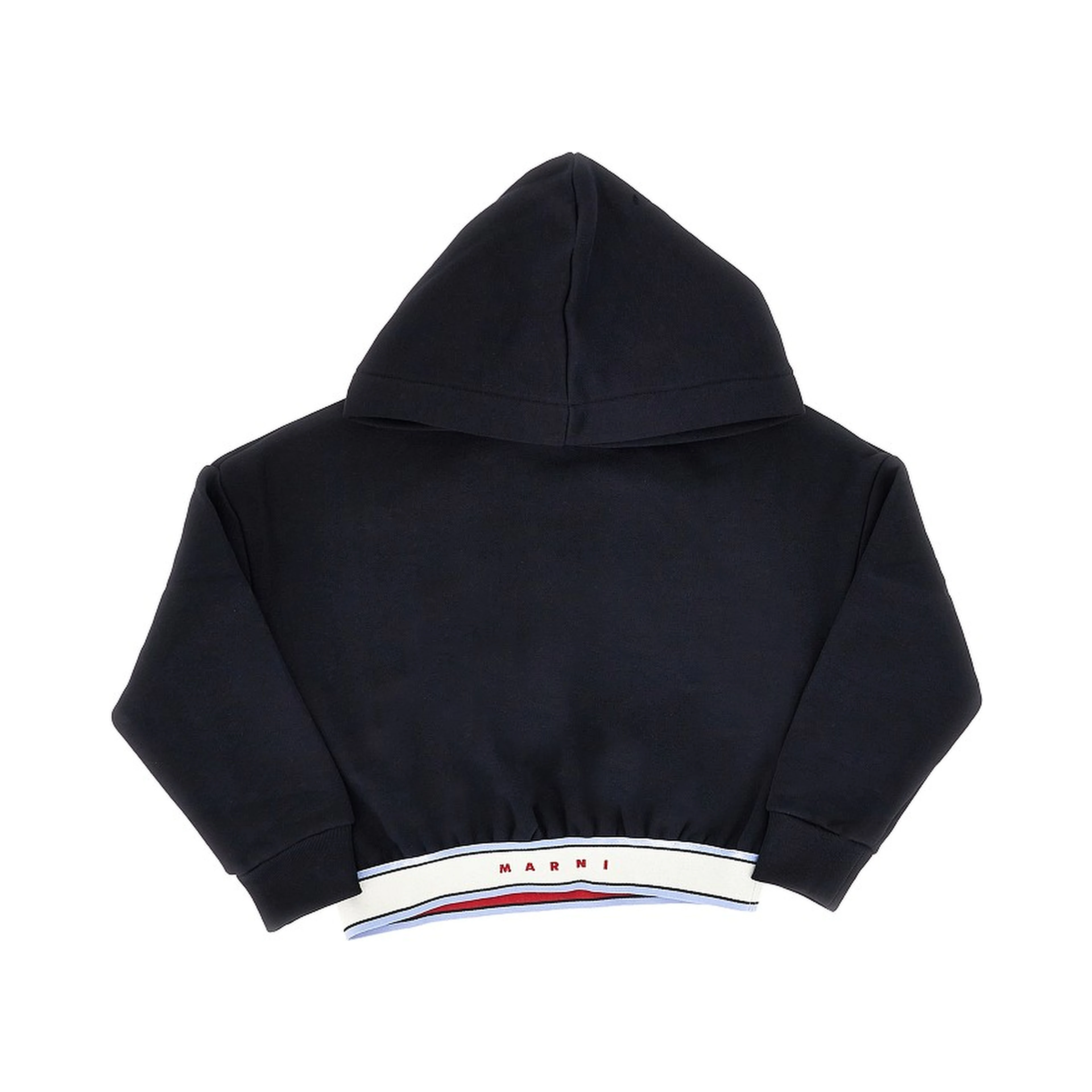 Cropped hoodie with branded elastic band