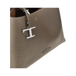 Grained leather micro shopping bag