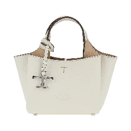 Grained leather mini shopping bag