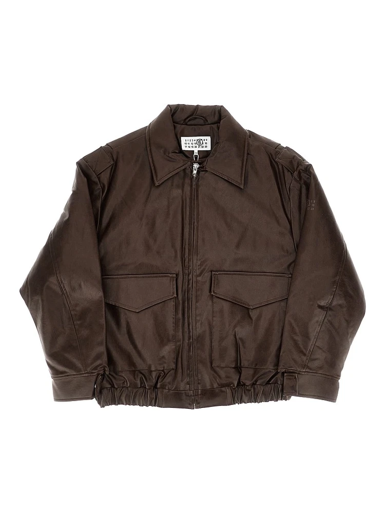 Faux leather oversized jacket