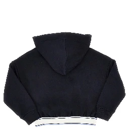 Cropped hoodie with branded elastic band