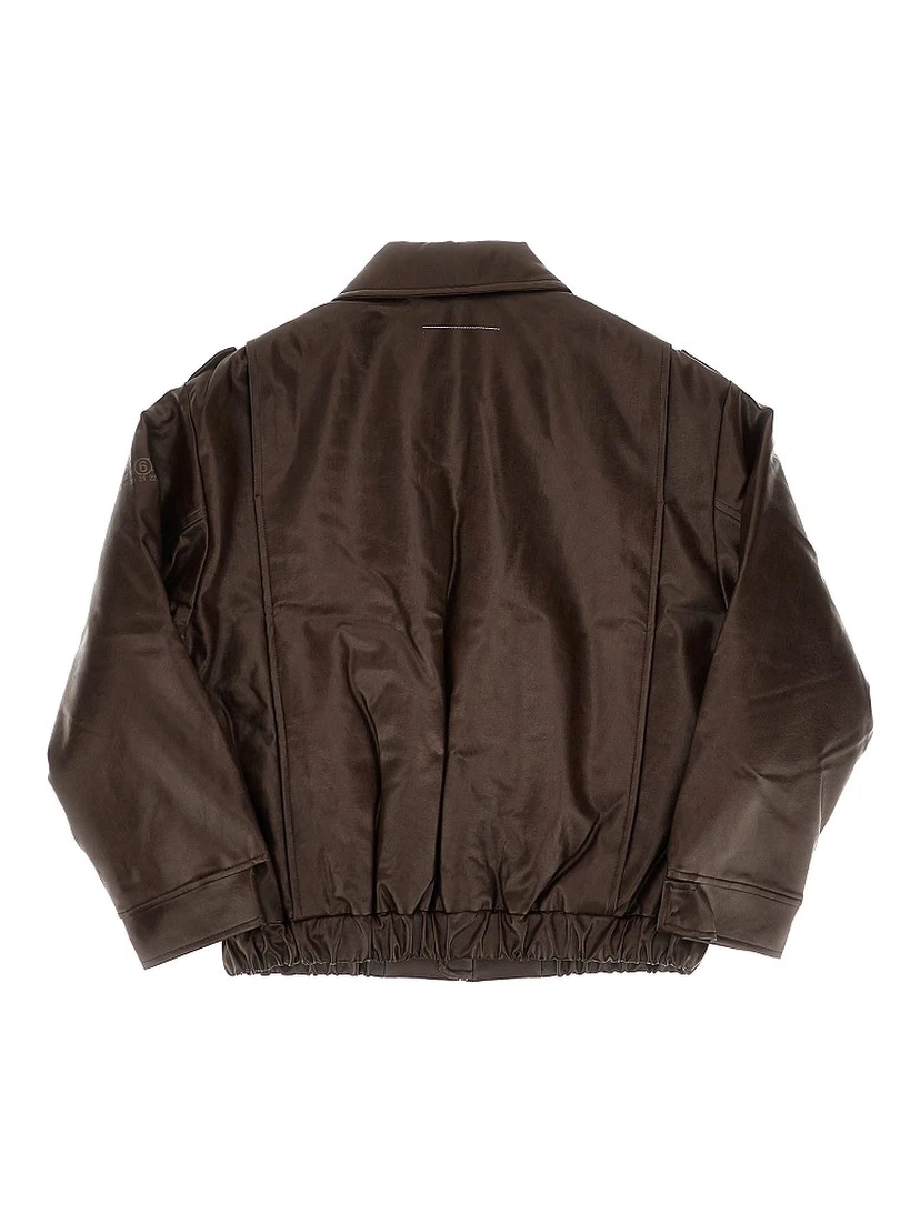 Faux leather oversized jacket