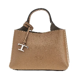Grained leather micro shopping bag