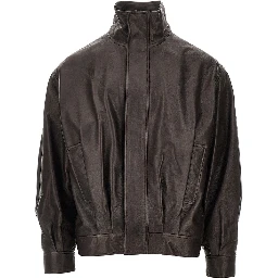 'Paulo' nappa leather bomber jacket