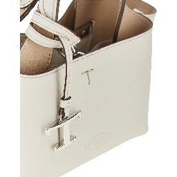 Grained leather mini shopping bag
