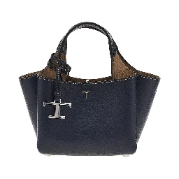 Grained leather mini shopping bag
