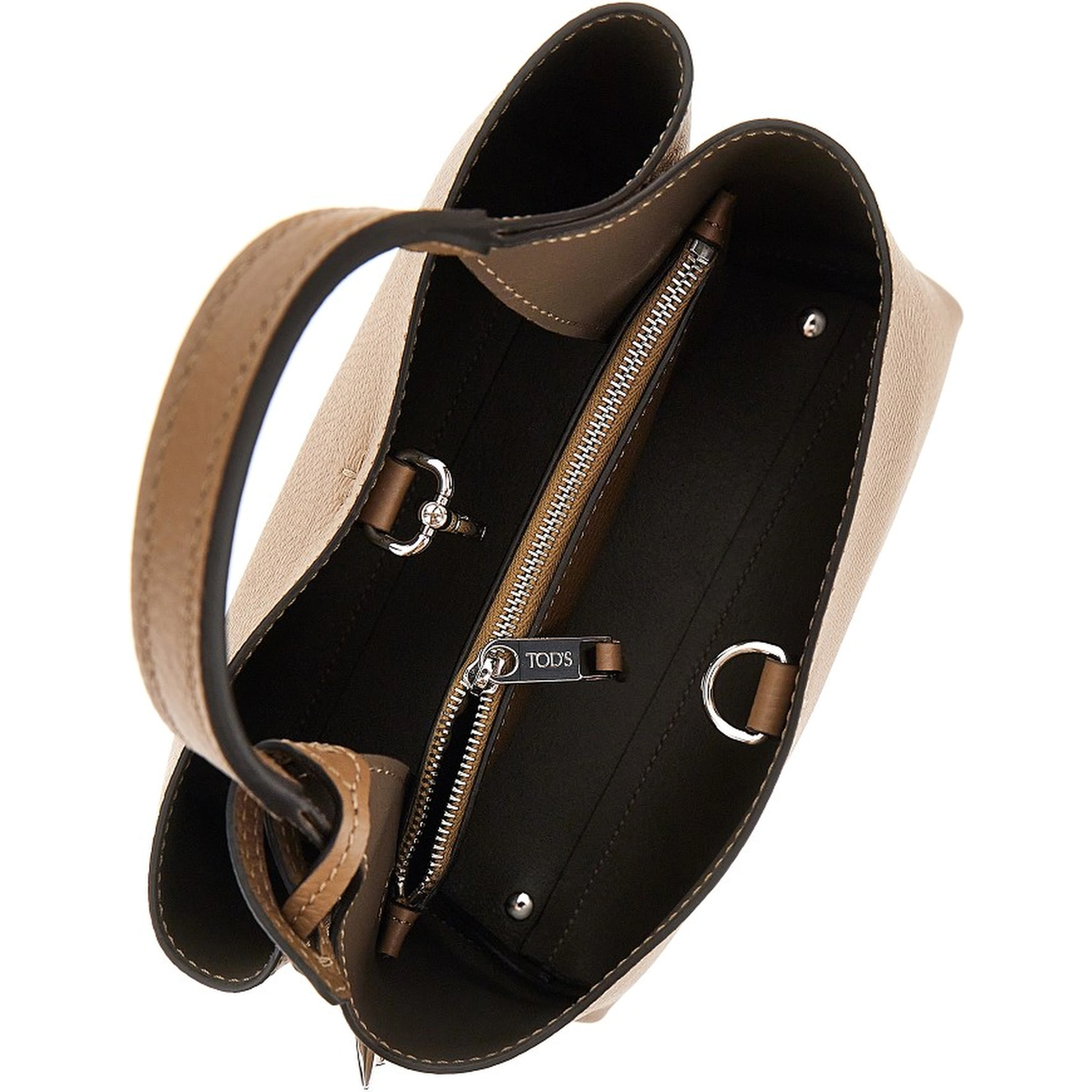 Grained leather micro shopping bag