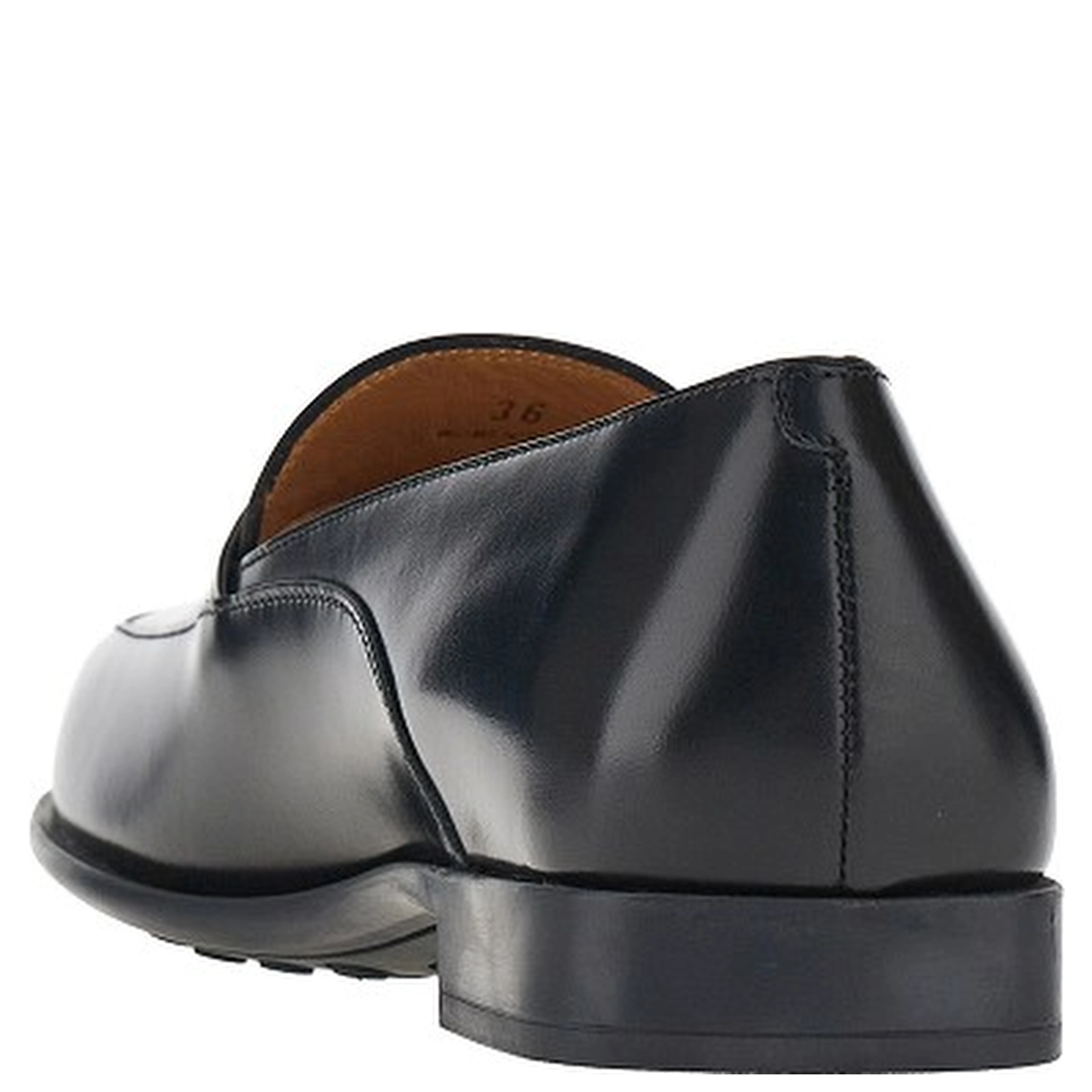 Leather loafers with logo medal