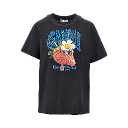 Cotton T-shirt with 'Strawberry' print