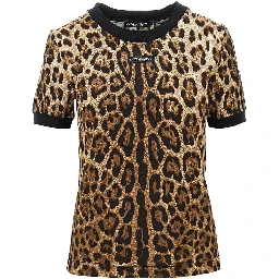 Leopard-print jersey T-shirt
